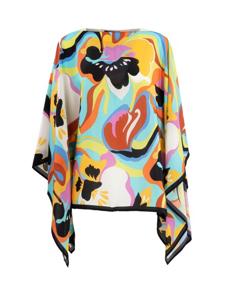 Shop ETRO  Poncho: Etro poncho in seta impreziosito da una stampa all over floreale multicolor.
Composizione: 100% seta.
Scollo a barca.
Made in Italy.. 15804 5164-8000